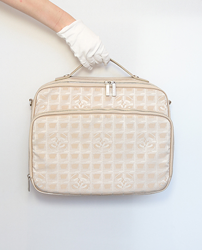 Jacquard Laptop/Travel Bag, £450, Handbags, Beige, Canvas, Front view